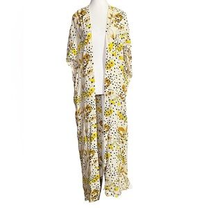 Bel Kazan Floral & Polka Dot Sadie Duster Kimono Cardigan